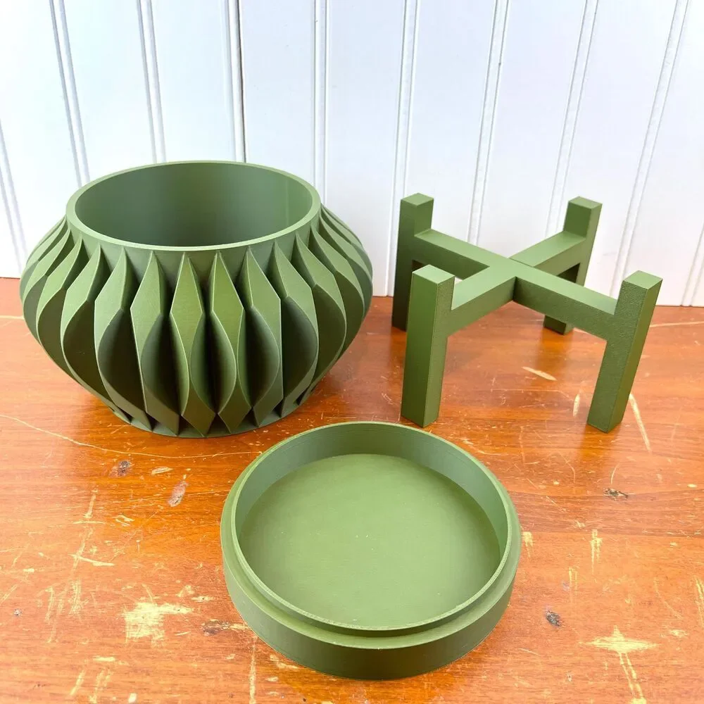 Sevi Indoor Planter Pot w/ Drainage Hole and Drip Tray, Houseplants